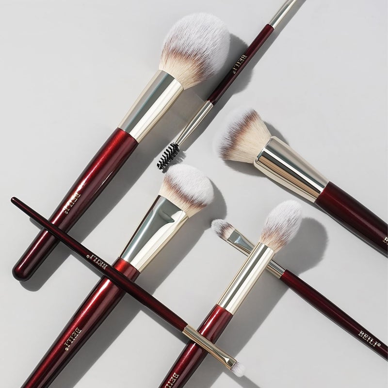 BEILI Contoured Foundation Brush - Flat Angled Foundation Brush - Face Brush For Liquid Or Cream Foundations - Dense Synthetic Bristles Kabuki Brush… - Image 5